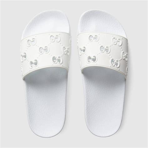 gucci white slide sandals|gucci slides women on sale.